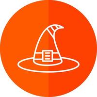 Witch Hat Line Yellow White Icon vector