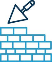 Masonry Line Blue Two Color Icon vector