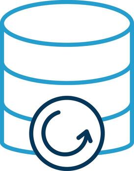 Database Backup Line Blue Two Color Icon vector