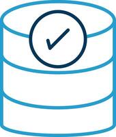 Database Line Blue Two Color Icon vector