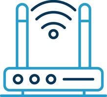 Wireless Modem Line Blue Two Color Icon vector