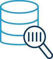 Database Scanning Line Blue Two Color Icon vector