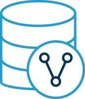 Database Sharing Line Blue Two Color Icon vector