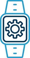 Settings Line Blue Two Color Icon vector
