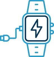 Charging Line Blue Two Color Icon vector