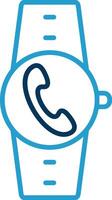 Incoming Call Line Blue Two Color Icon vector