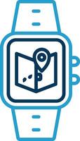 Maps Line Blue Two Color Icon vector