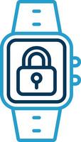 Lock Line Blue Two Color Icon vector