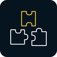 Puzzle Line Yellow White Icon vector