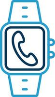 Incoming Call Line Blue Two Color Icon vector