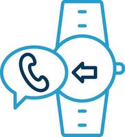 Incoming Call Line Blue Two Color Icon vector