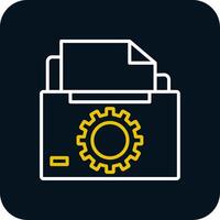 File And Folders Line Yellow White Icon vector