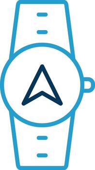 Gps Navigation Line Blue Two Color Icon vector