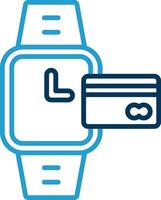 Card Payment Line Blue Two Color Icon vector