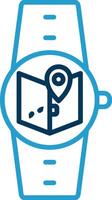 Maps Line Blue Two Color Icon vector