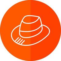 Fedora Line Yellow White Icon vector