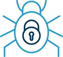 Security Bug Line Blue Two Color Icon vector