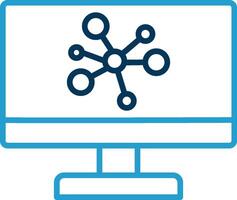 Network Line Blue Two Color Icon vector