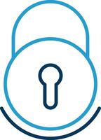 Lock Line Blue Two Color Icon vector