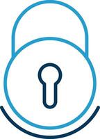 Lock Line Blue Two Color Icon vector