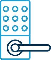 Lock Digital Line Blue Two Color Icon vector