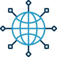 Global Connect Line Blue Two Color Icon vector