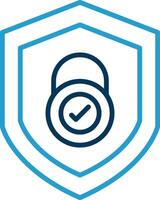 Security Check Line Blue Two Color Icon vector