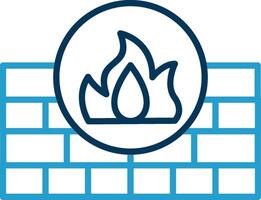 Firewall Line Blue Two Color Icon vector
