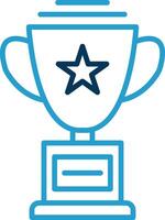 Trophy Line Blue Two Color Icon vector