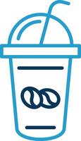 Coffee Shake Line Blue Two Color Icon vector