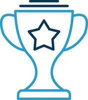 Trophy Line Blue Two Color Icon vector