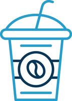 Coffee Cup Line Blue Two Color Icon vector