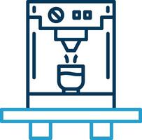 Coffee Machine Line Blue Two Color Icon vector