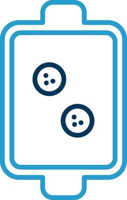 Dish Line Blue Two Color Icon