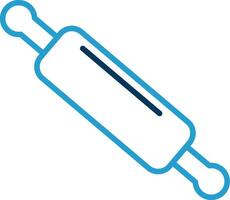 Rolling Pin Line Blue Two Color Icon vector