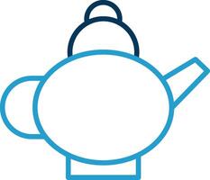 Tea Pot Line Blue Two Color Icon vector