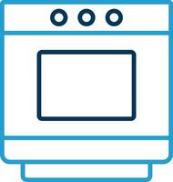 Oven Line Blue Two Color Icon vector