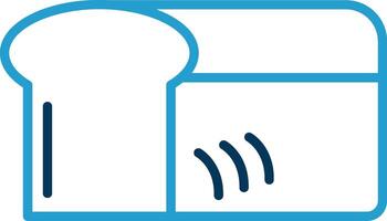 Bread Line Blue Two Color Icon vector