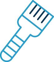 Basting Brush Line Blue Two Color Icon vector