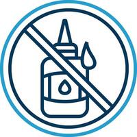 prohibido firmar línea azul dos color icono vector