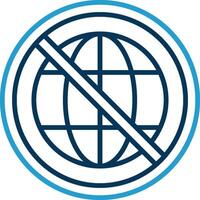 Prohibited Sign Line Blue Two Color Icon vector