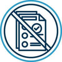 prohibido firmar línea azul dos color icono vector