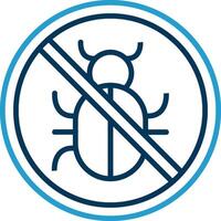 No Bug Line Blue Two Color Icon vector