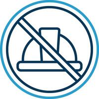 Prohibited Sign Line Blue Two Color Icon vector