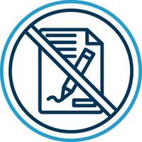 Prohibited Sign Line Blue Two Color Icon vector