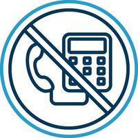 Prohibited Sign Line Blue Two Color Icon vector