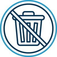 Prohibited Sign Line Blue Two Color Icon vector