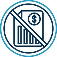 Prohibited Sign Line Blue Two Color Icon vector