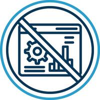 prohibido firmar línea azul dos color icono vector