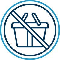 Prohibited Sign Line Blue Two Color Icon vector